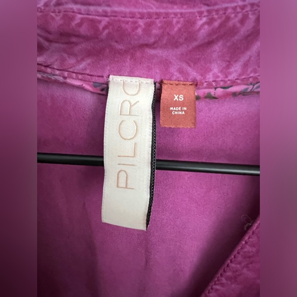 Anthropologie Pilcro Raspberry Kimberly Maxi Dress long sleeve button front XS - Picture 3 of 6